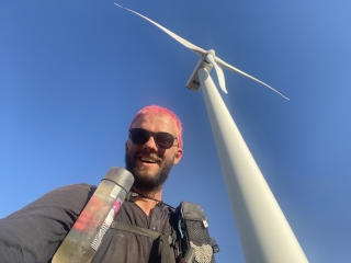 Keith with a windmill